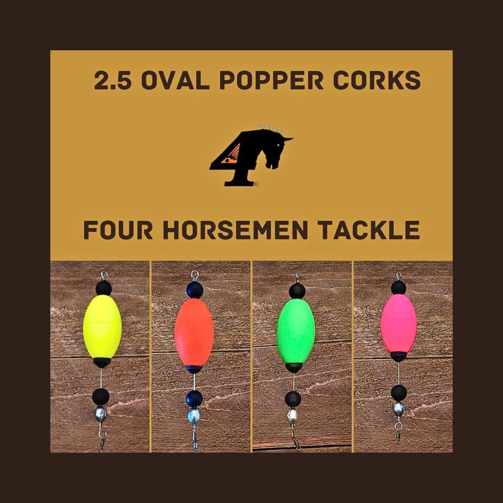 2.5 Oval Popper Cork, 4 Horsemen Tackle, Fishing Store