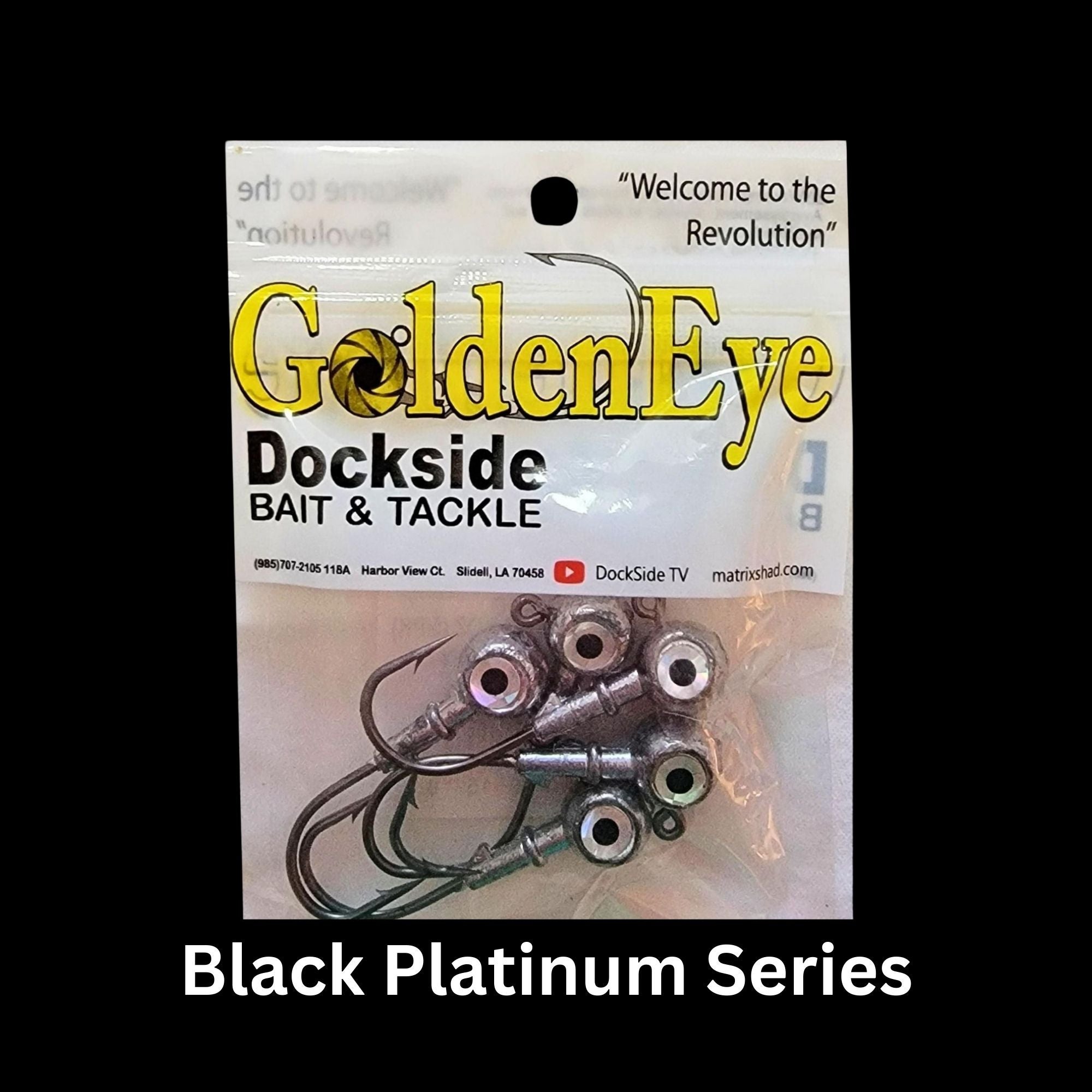 Goldeneye Jig Heads, Matrix Shad, Black Platinum