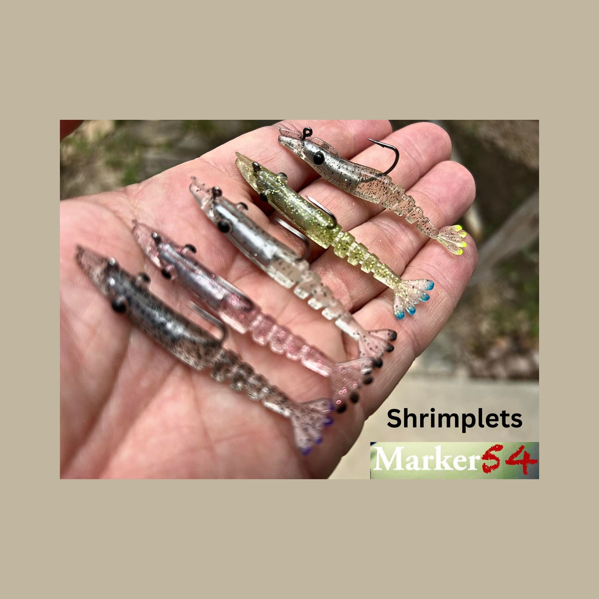 Marker 54 Shrimplets - Soft Plastic Shrimp Lure - 2.5 4pk, White