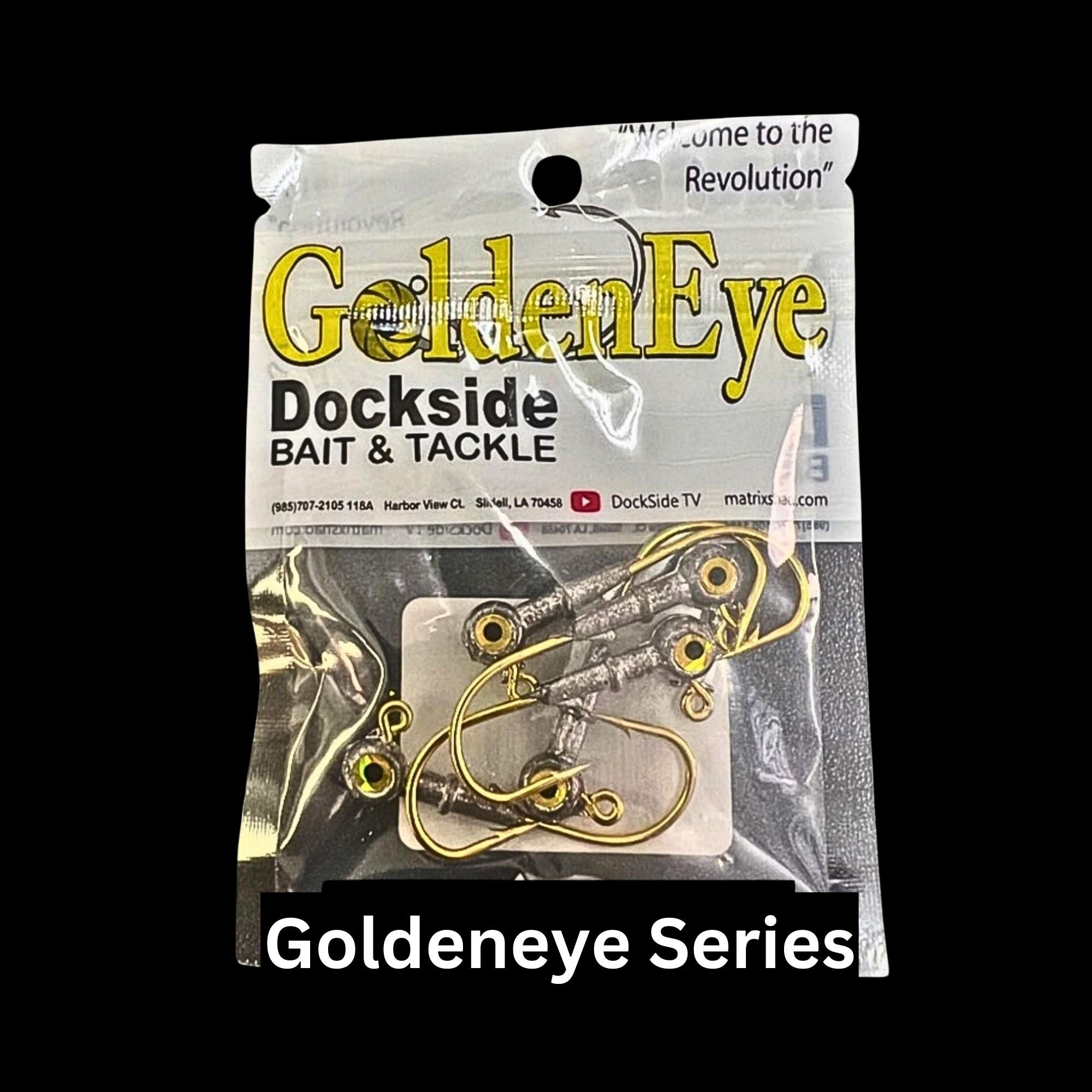 Gold Series” Goldeneye Jig Heads - Gold Eye & Hook, Matrix Shad