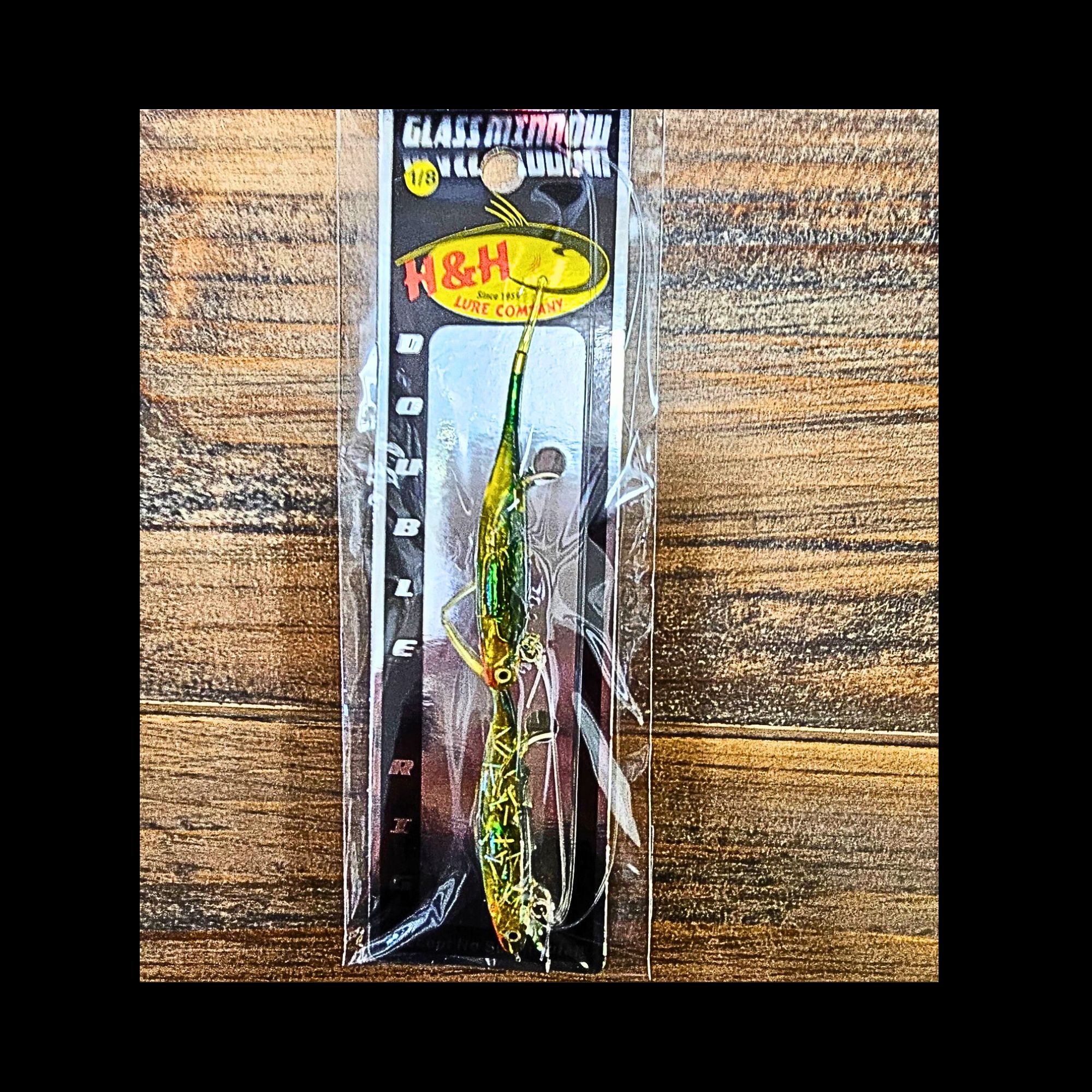 Glass Minnow Double Rig Fishing Lure, 1/4 oz, H&H Lure Co., Store