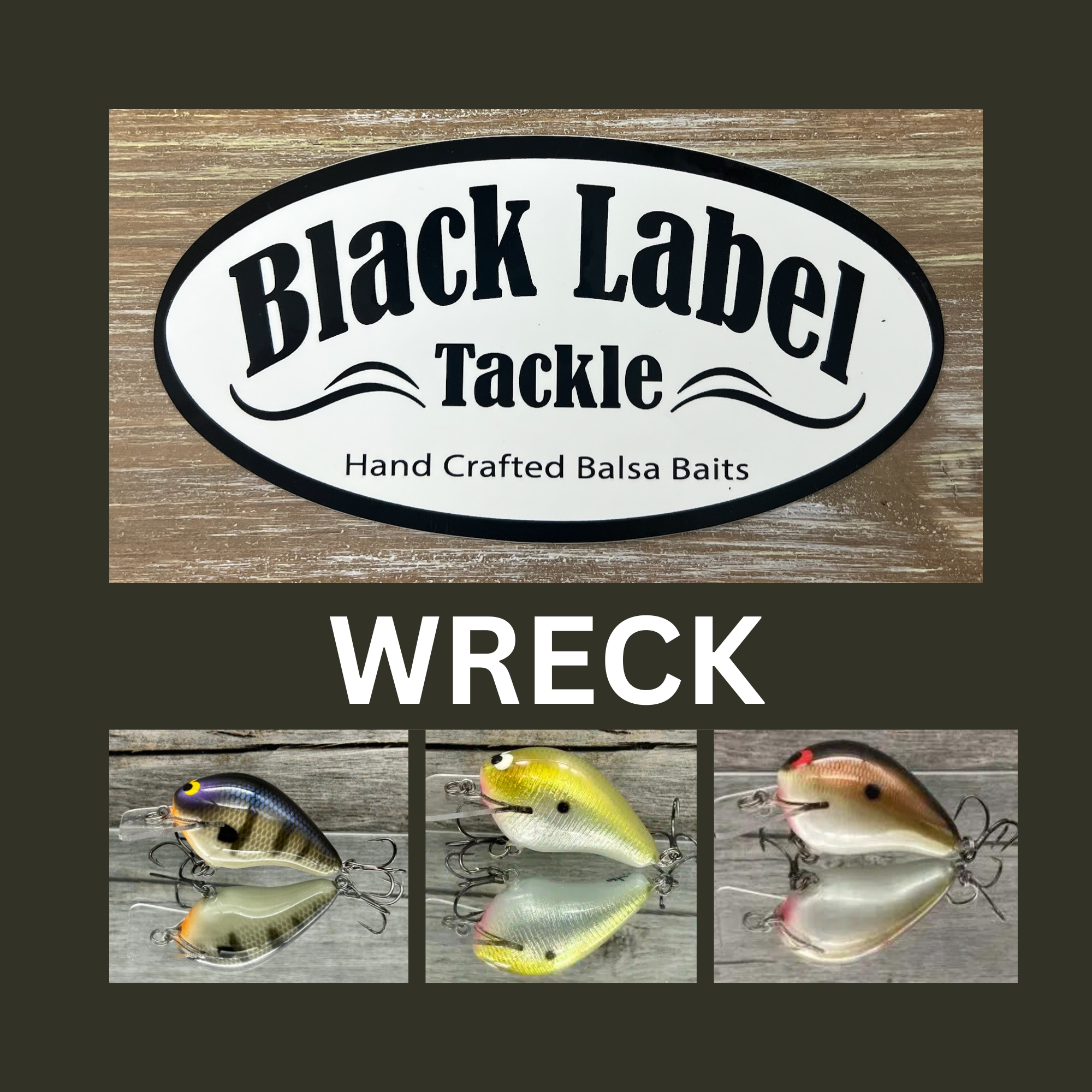 WRECK Black Label Balsa Crankbait, Black Label Tackle, Fishing Store
